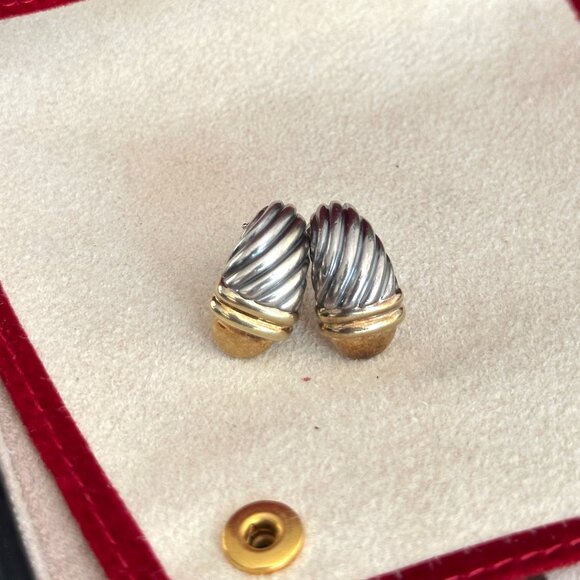 David Yurman Waverly Earrings – Sterling Silver & 14K Gold - Picture 4 of 6